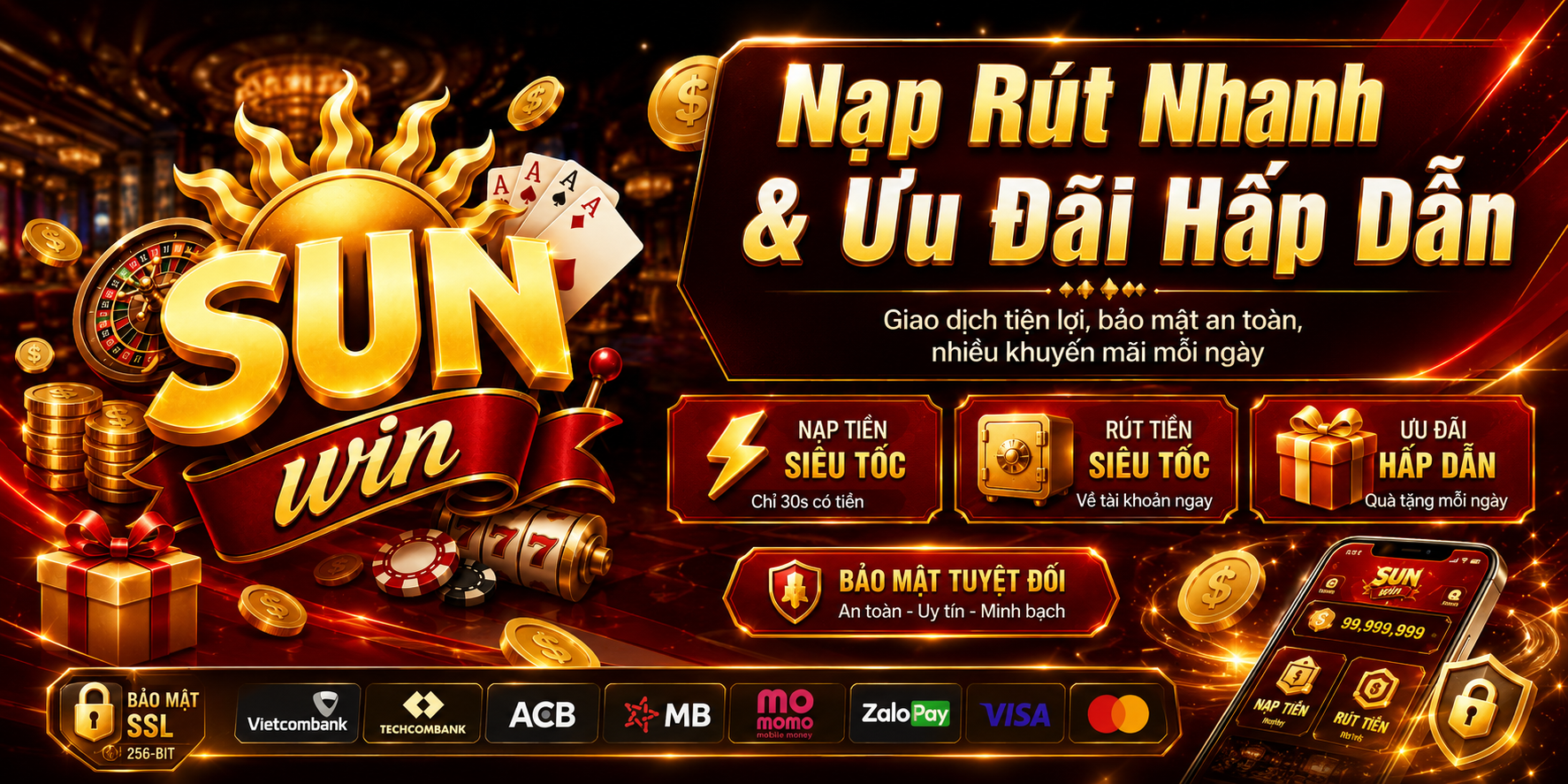 Nạp Rút Nhanh Và Ưu Đãi Hấp Dẫn SUNWIN